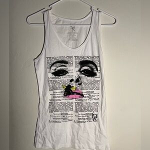 Lana Del Rey White Graphic Tank Top Dictionary Print LG